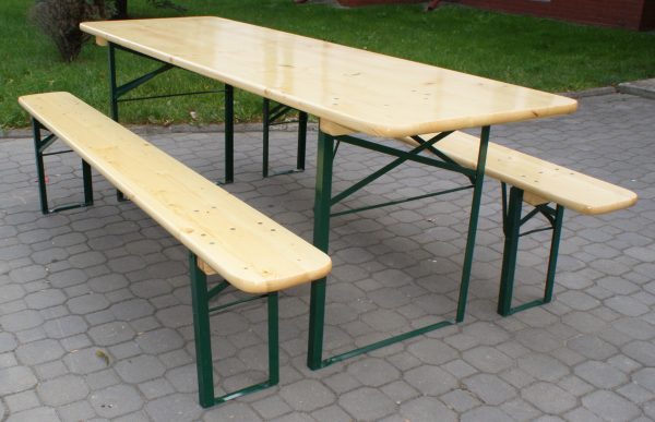 10-Seater Beer Table Set -50 cm Table Width & Floor Protection Set Premium - Image 2